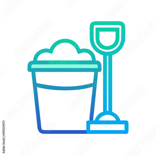 Sand Bucket Icon Representing Beach Play Toy