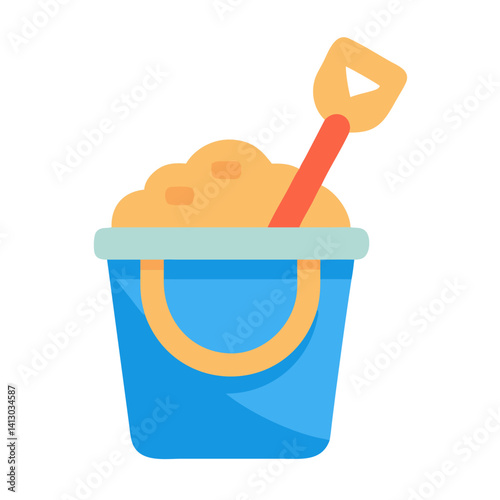 Sand Bucket Icon Representing Beach Play Toy