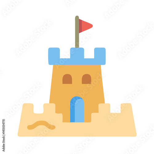 Sandcastle Icon Representing Beach Play Activity