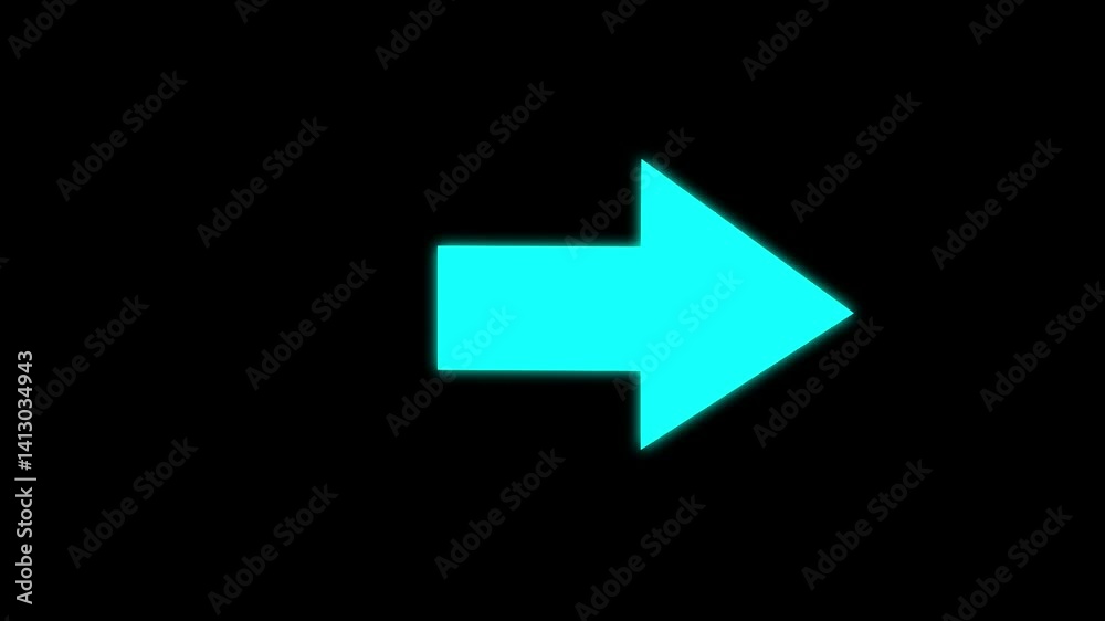Swipe right cyan color arrow animation on a black color background. right arrow loading seamless loop into alfa channel .4k video animation Swipe right cyan color arrow animation on a black color background. right arrow loading seamless loop into alfa channel .4k video animation