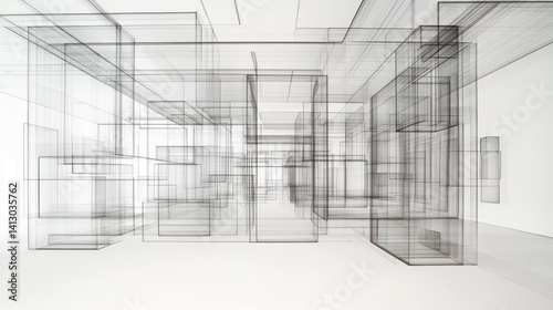 Abstract architectural interior design photo
