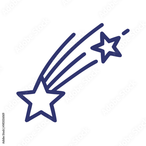 Shooting Star Icon Representing Meteoric Phenomenon