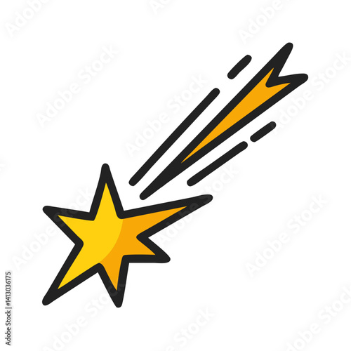 Shooting Star Icon Representing Meteoric Phenomenon
