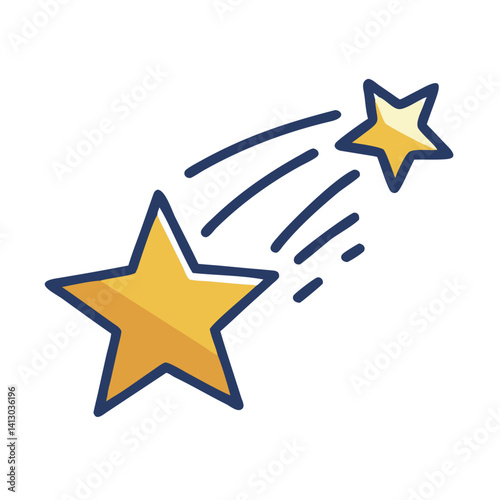 Shooting Star Icon Representing Meteoric Phenomenon