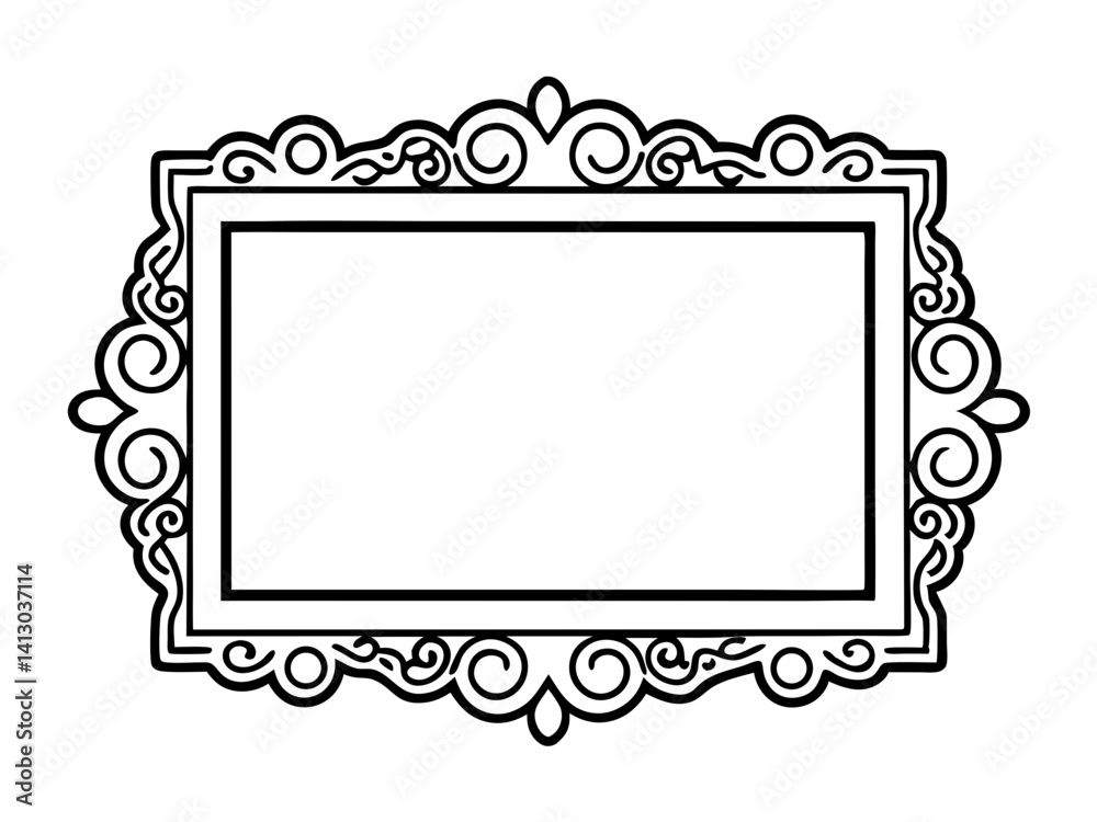 vintage border frame vector illustration decorative ornate classic antique elegant retro template invitation label card