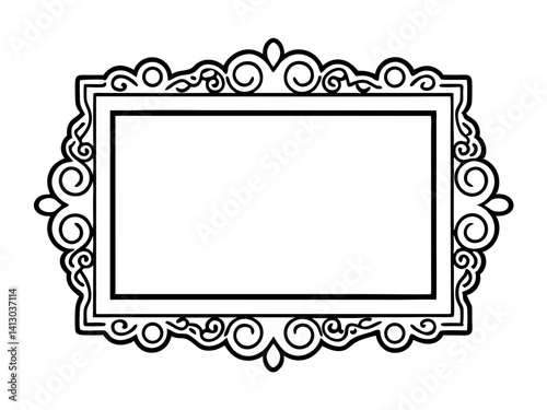 vintage border frame vector illustration decorative ornate classic antique elegant retro template invitation label card