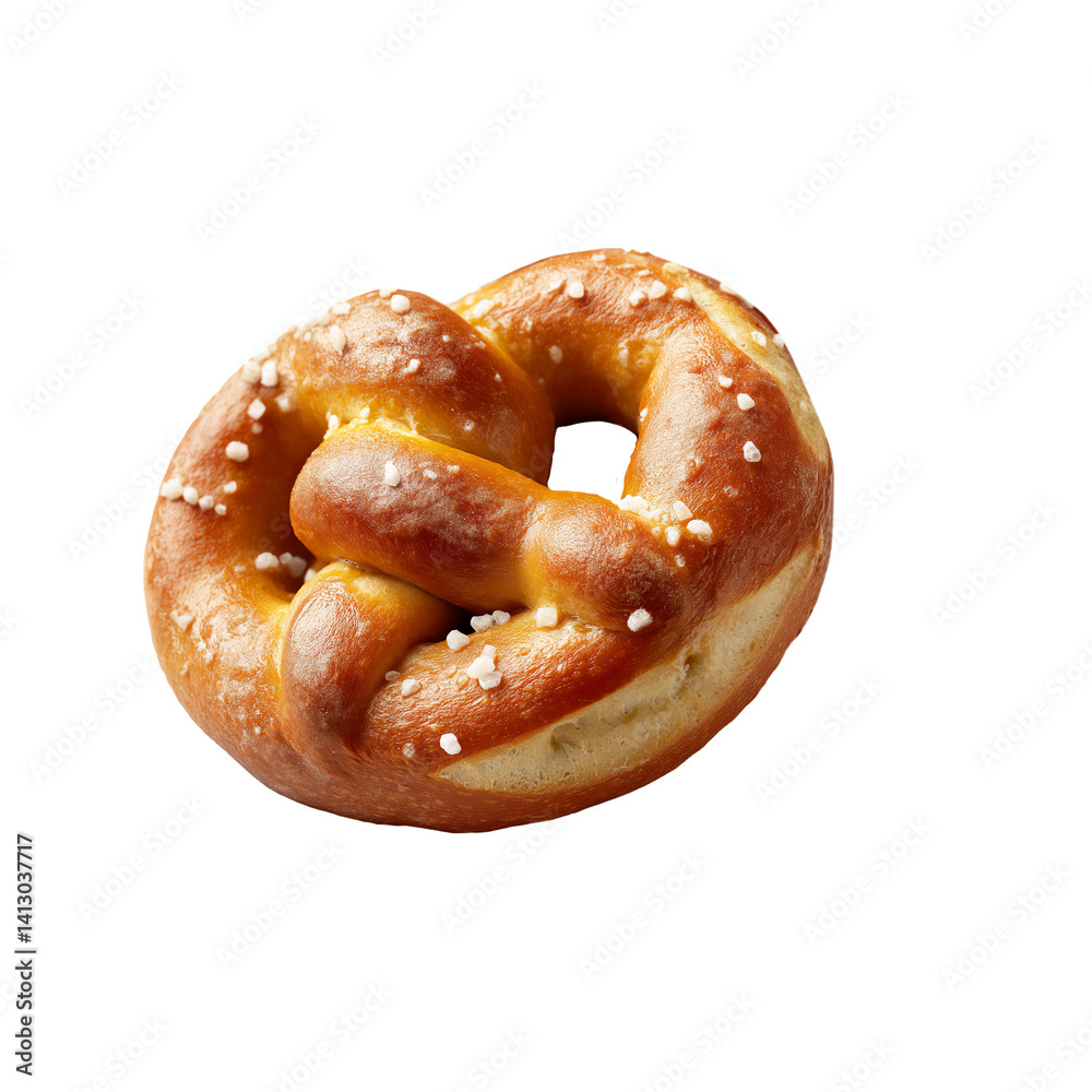 Freshly baked and salted pretzel, isolated on white or transparent background Freshly baked and salted pretzel, isolated on white or transparent background