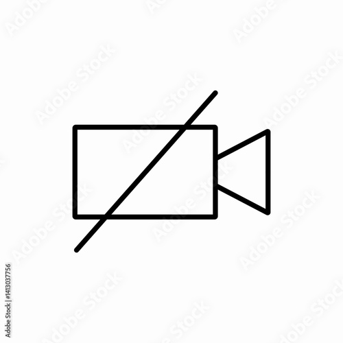 Video camera off icon vector sign