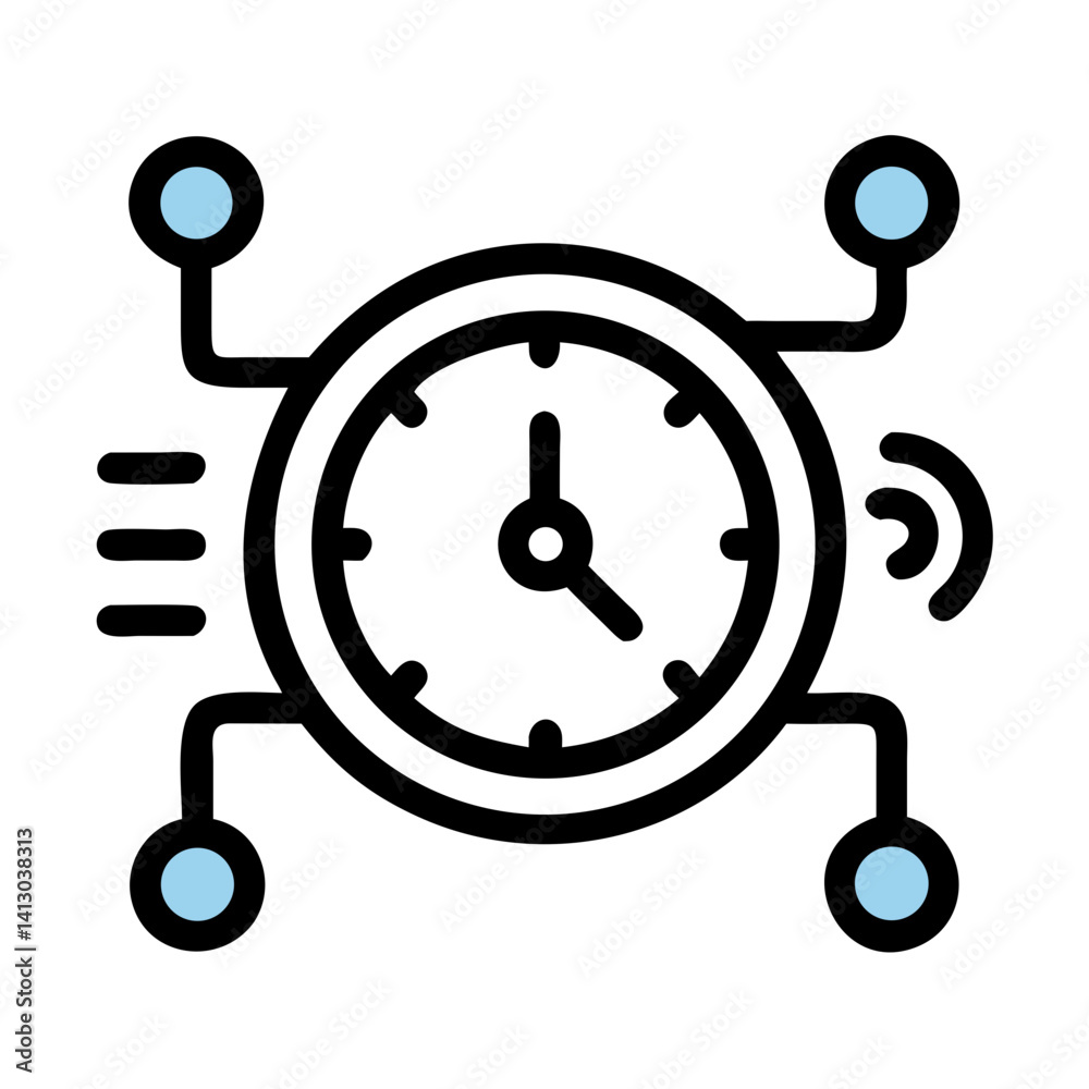 Smart Clock Icon Representing Connected Time Management Smart Clock Icon Representing Connected Time Management