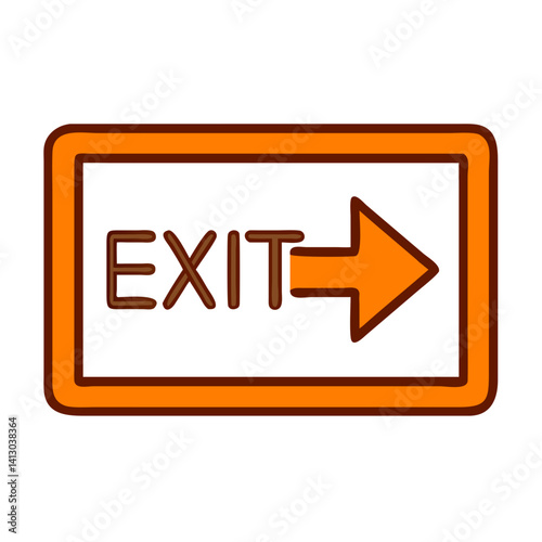 Exit sign with arrow pointing right, indicating safe passage, essential for navigation and safety in buildings