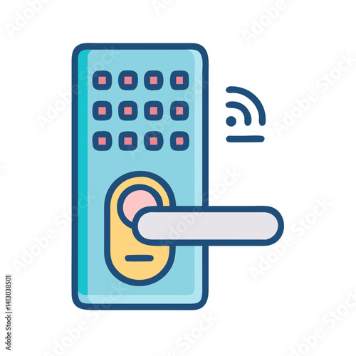 Smart Door Lock Icon Representing Digital Entry Security