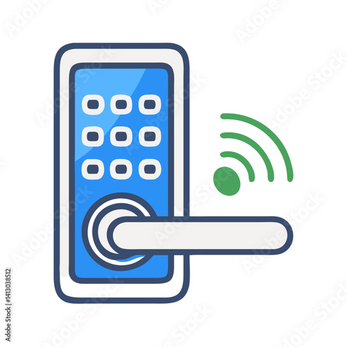 Smart Door Lock Icon Representing Digital Entry Security