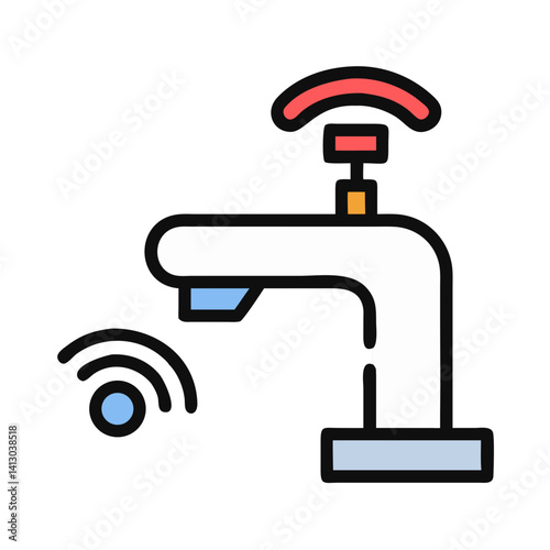 Smart Faucet Icon Representing Touchless Water Control