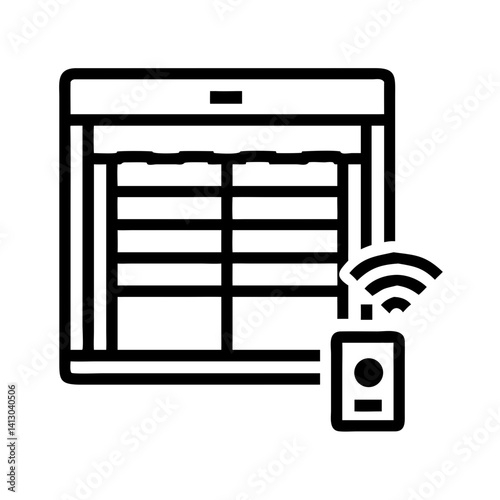 Smart Window Panel Icon – Remote Control Symbol, Automated Glass System