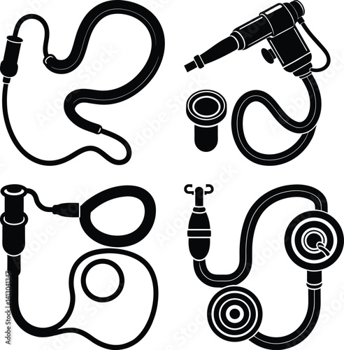 Endoscope silhouette vector