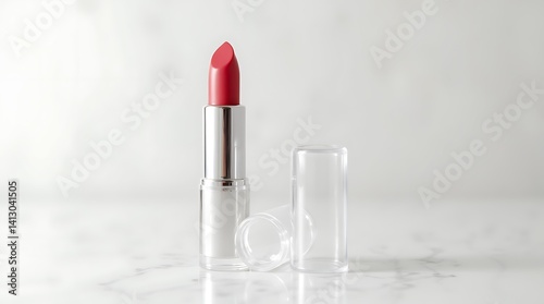 red lipstick on a red background
