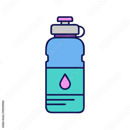 Sports Water Bottle Icon Representing Hydration
