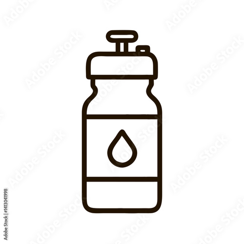 Sports Water Bottle Icon Representing Hydration