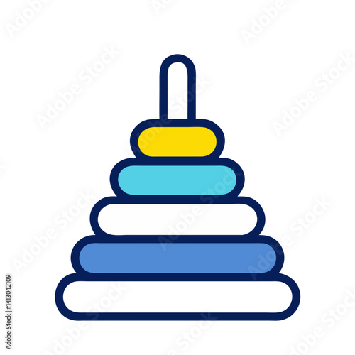 Stacking Rings Icon Representing Baby Coordination