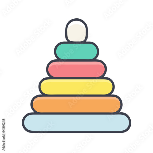 Stacking Rings Icon Representing Baby Coordination