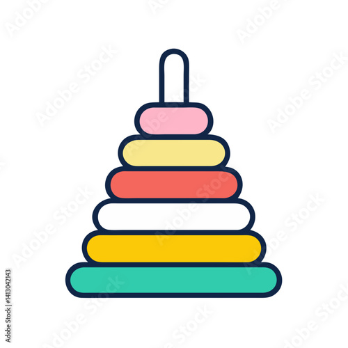 Stacking Rings Icon Representing Baby Coordination