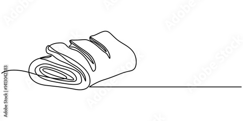 Fruit Turnovers continuous one line drawing, apple turnover sweet food line icon vector. apple turnover sweet food sign. isolated contour symbol black illustration, minimalist style pro concept.