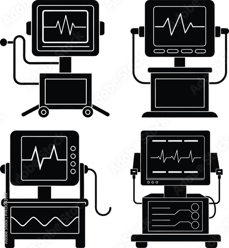 EKG Machine silhouette vector