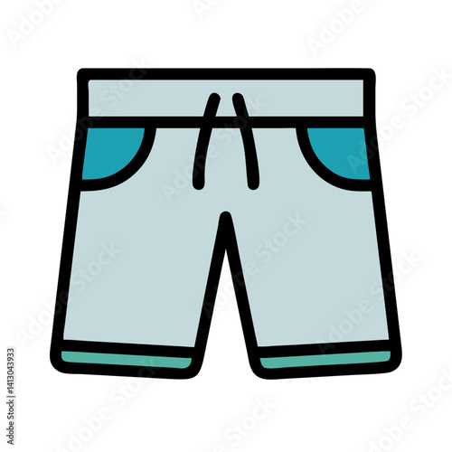 Swim Shorts Icon Representing Summer Beachwear