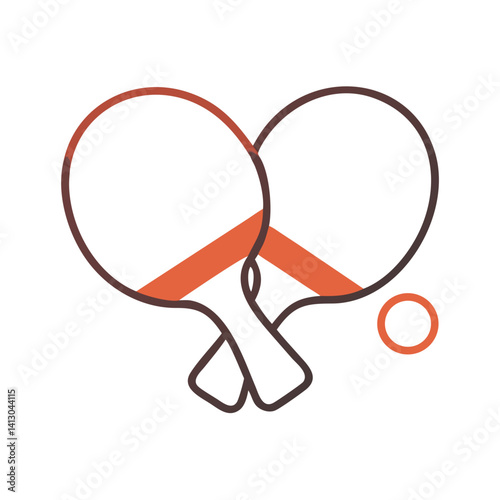 Table Tennis Paddles Icon Representing Ping Pong