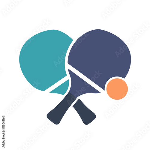 Table Tennis Paddles Icon Representing Ping Pong