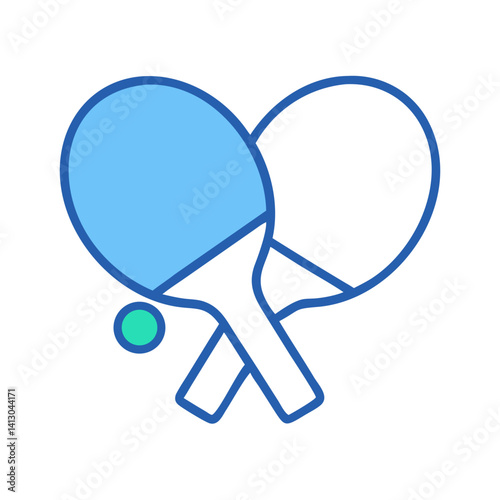 Table Tennis Paddles Icon Representing Ping Pong