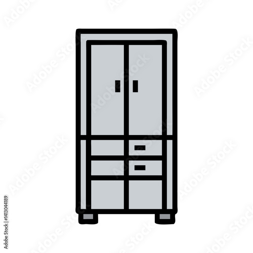 Tall Cabinet Icon Representing Kitchen or Utility