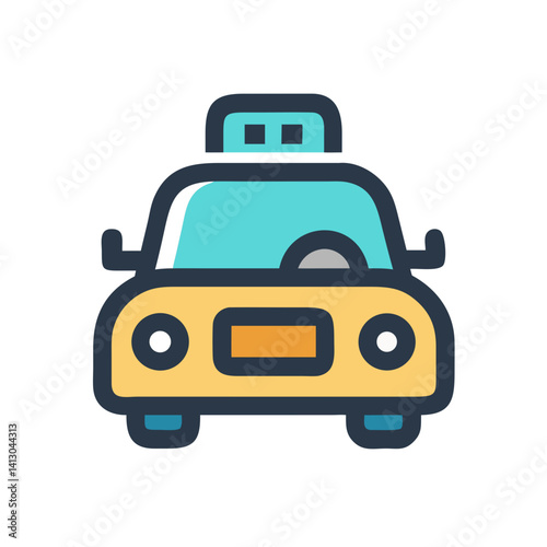 Taxi Icon Representing Transportation Service