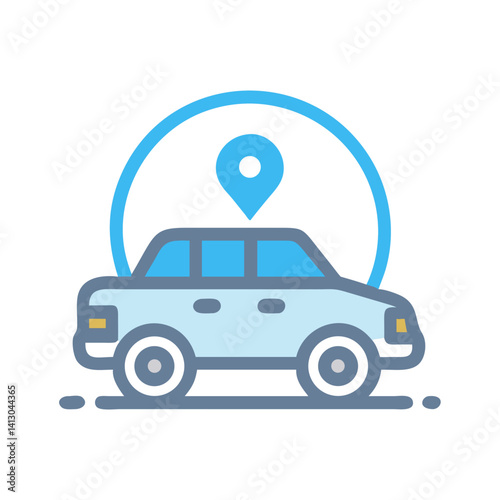 Taxi Icon Representing Transportation Service