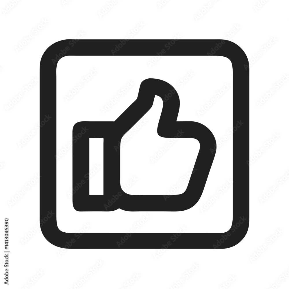 Thumbs Up in Square Icon – Representing Approval and Positive Feedback Thumbs Up in Square Icon – Representing Approval and Positive Feedback