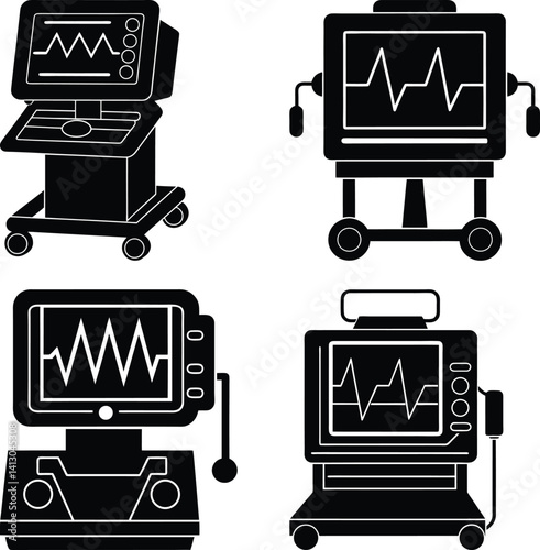 EKG Machine silhouette vector