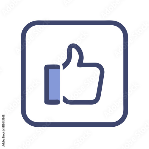 Thumbs Up in Square Icon – Representing Approval and Positive Feedback