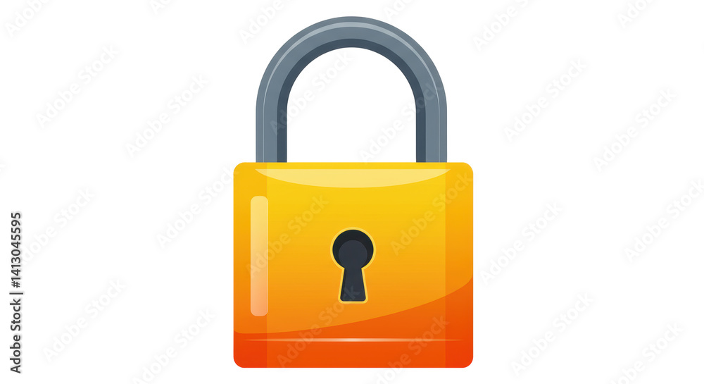 Isolated Orange Padlock Isolated Orange Padlock
