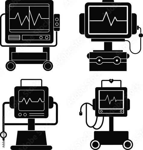 EKG Machine silhouette vector