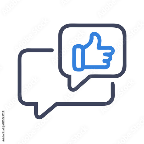 Thumbs Up with Speech Bubble Icon – Representing Positive Feedback and Communication