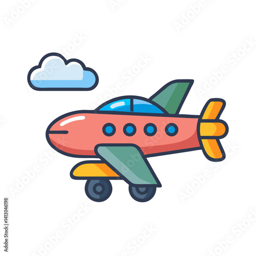 Toy Aeroplane Icon – Flying Vehicle for Kids and Playtime