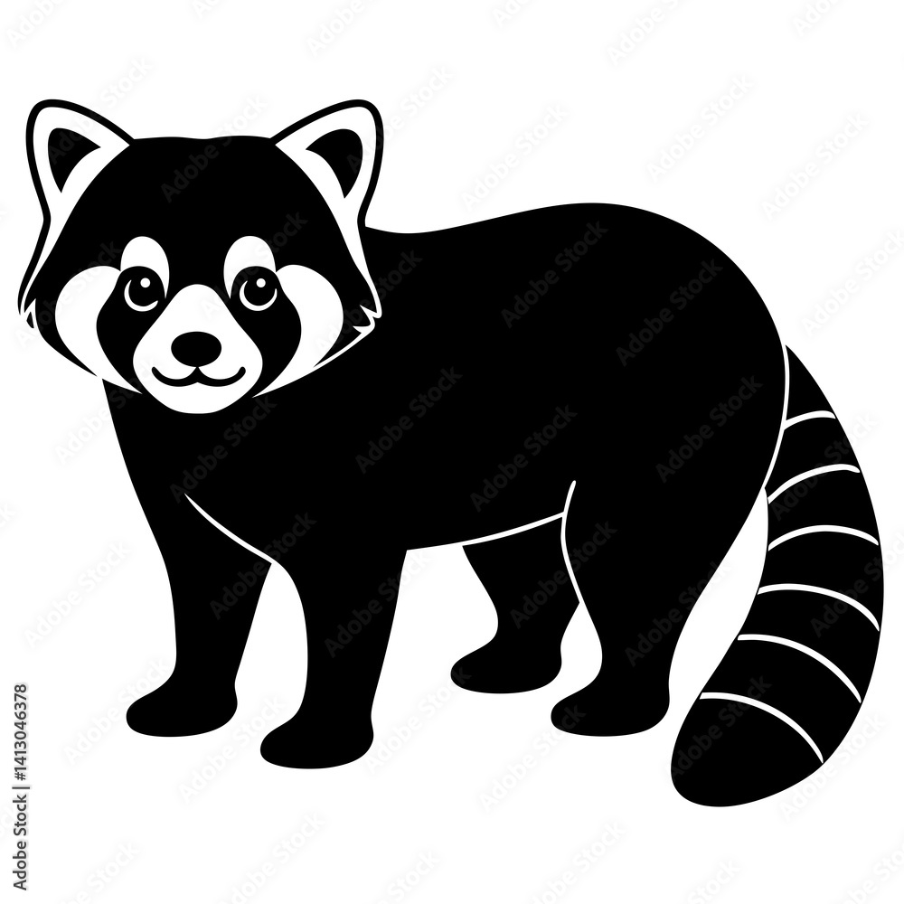 Fototapeta premium Animal Red Panda silhouette vector illustrator 