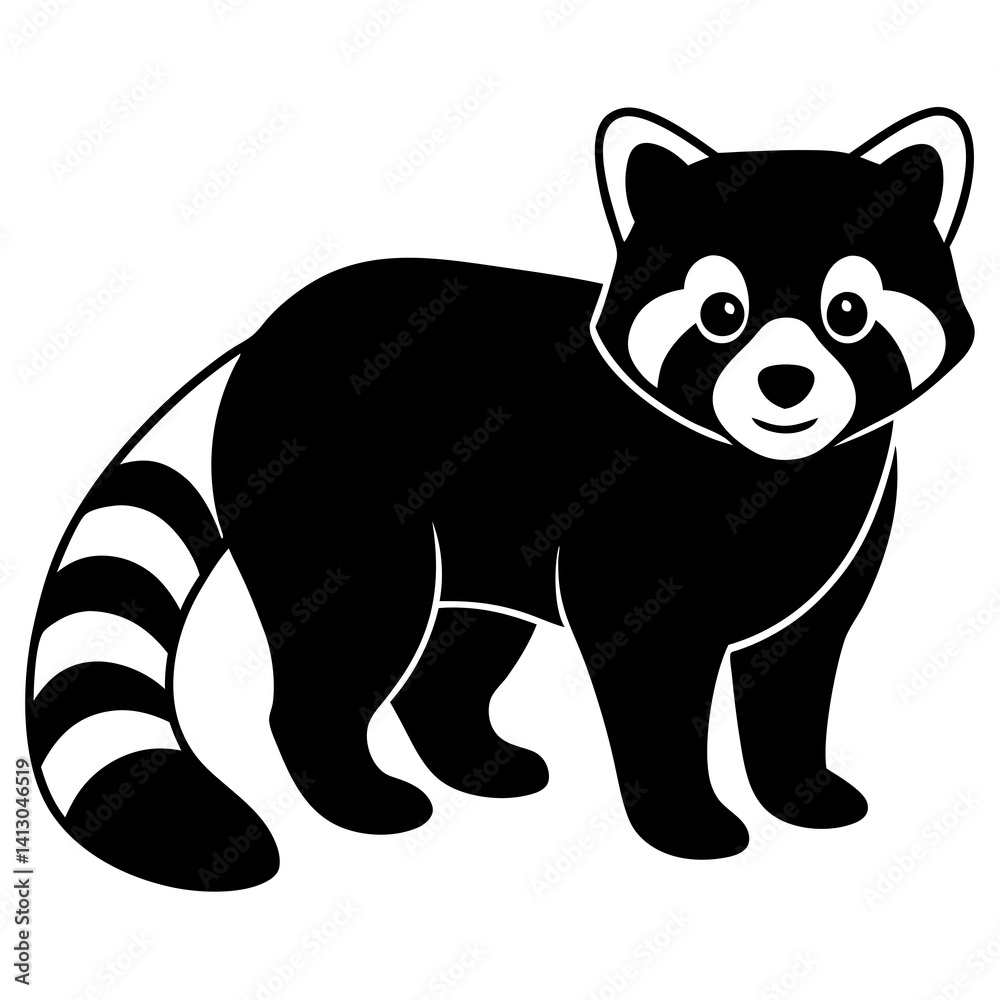 Fototapeta premium Animal Red Panda silhouette vector illustrator 