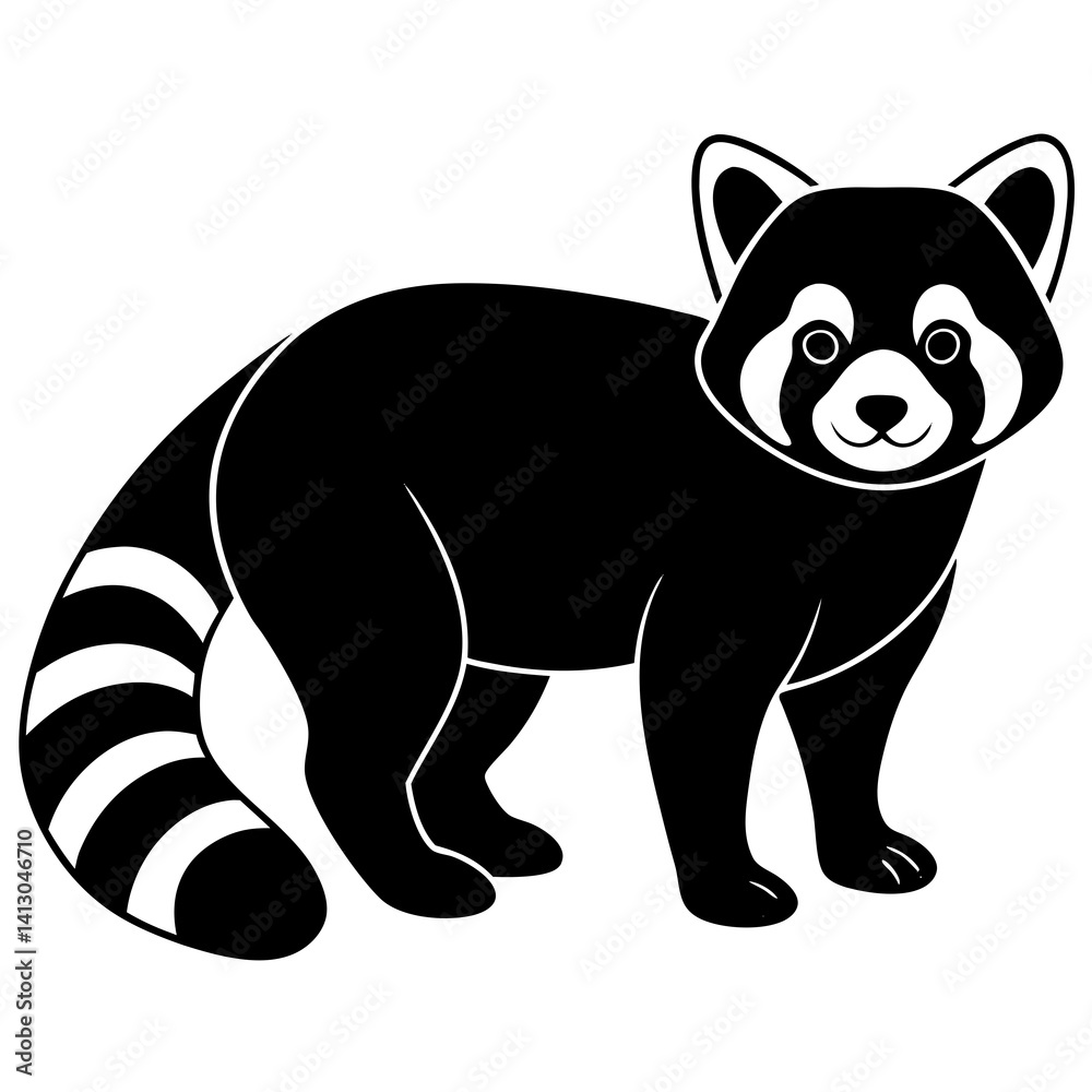 Fototapeta premium Animal Red Panda silhouette vector illustrator 