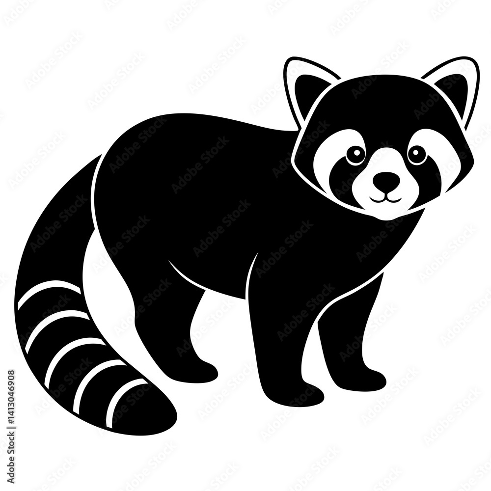 Fototapeta premium Animal Red Panda silhouette vector illustrator
