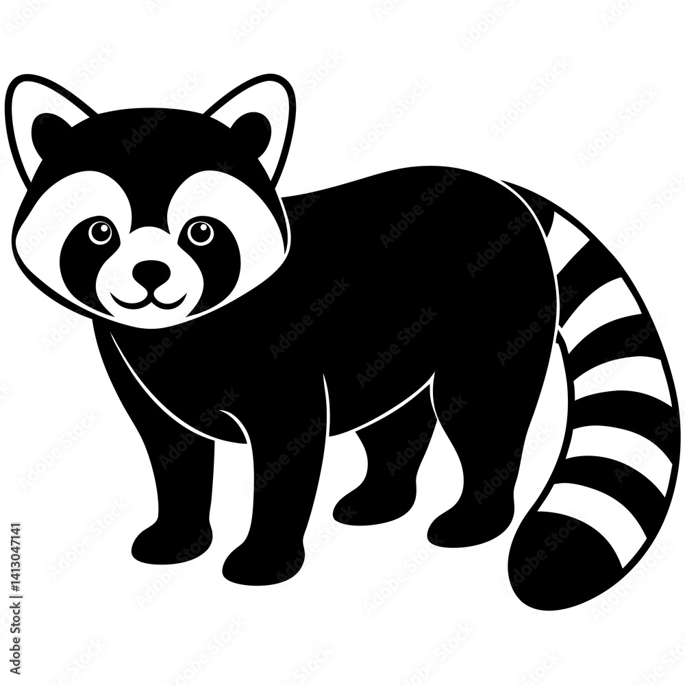 Naklejka premium Animal Red Panda silhouette vector illustrator 