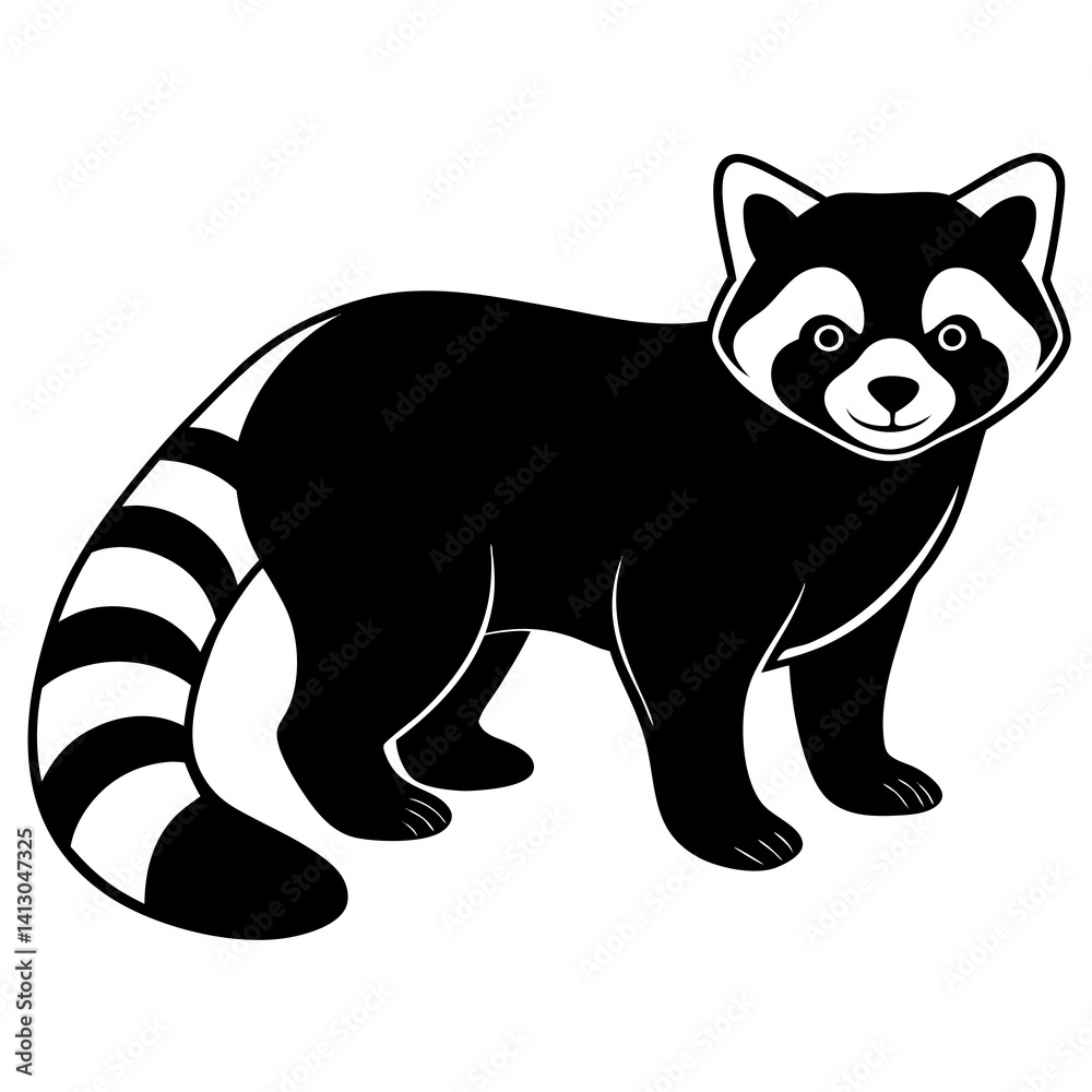 Fototapeta premium Animal Red Panda silhouette vector illustrator 