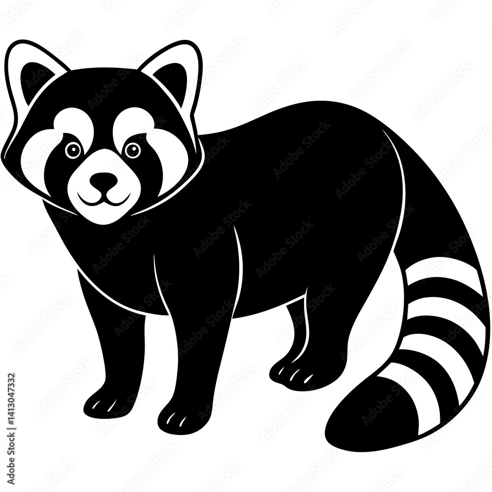 Fototapeta premium Animal Red Panda silhouette vector illustrator