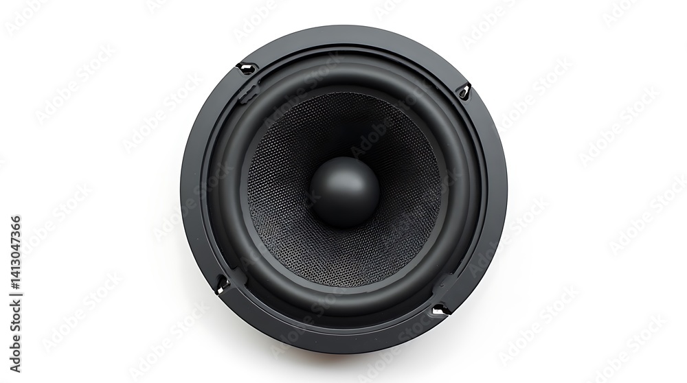 speaker_with_rubber_edges_and_mesh_front_on_white_backdrop speaker_with_rubber_edges_and_mesh_front_on_white_backdrop