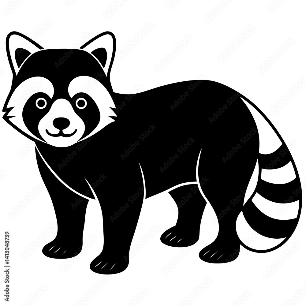 Fototapeta premium Animal Red Panda silhouette vector illustrator 